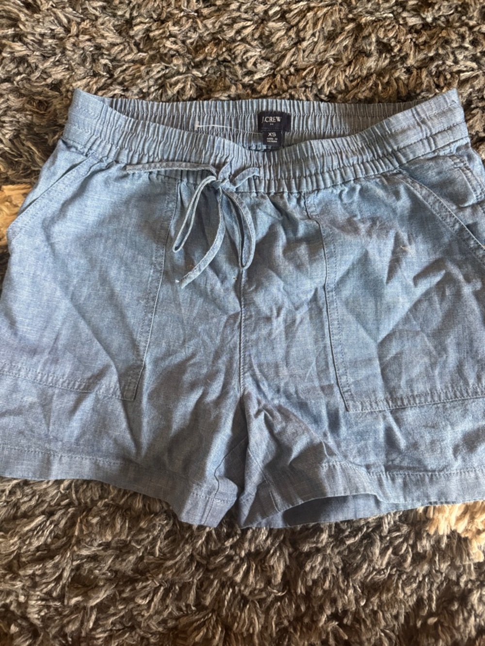 J. Crew Light Chambray Drawstring Shorts - Light Blue